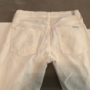 7 for all Mankind Straight Leg White Jeans